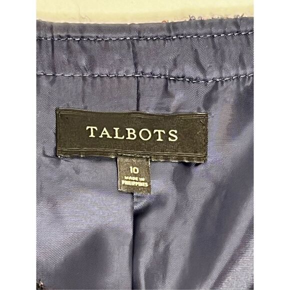Talbots navy blue and burgundy wool blend tweed blazer size 10 - Picture 13 of 14